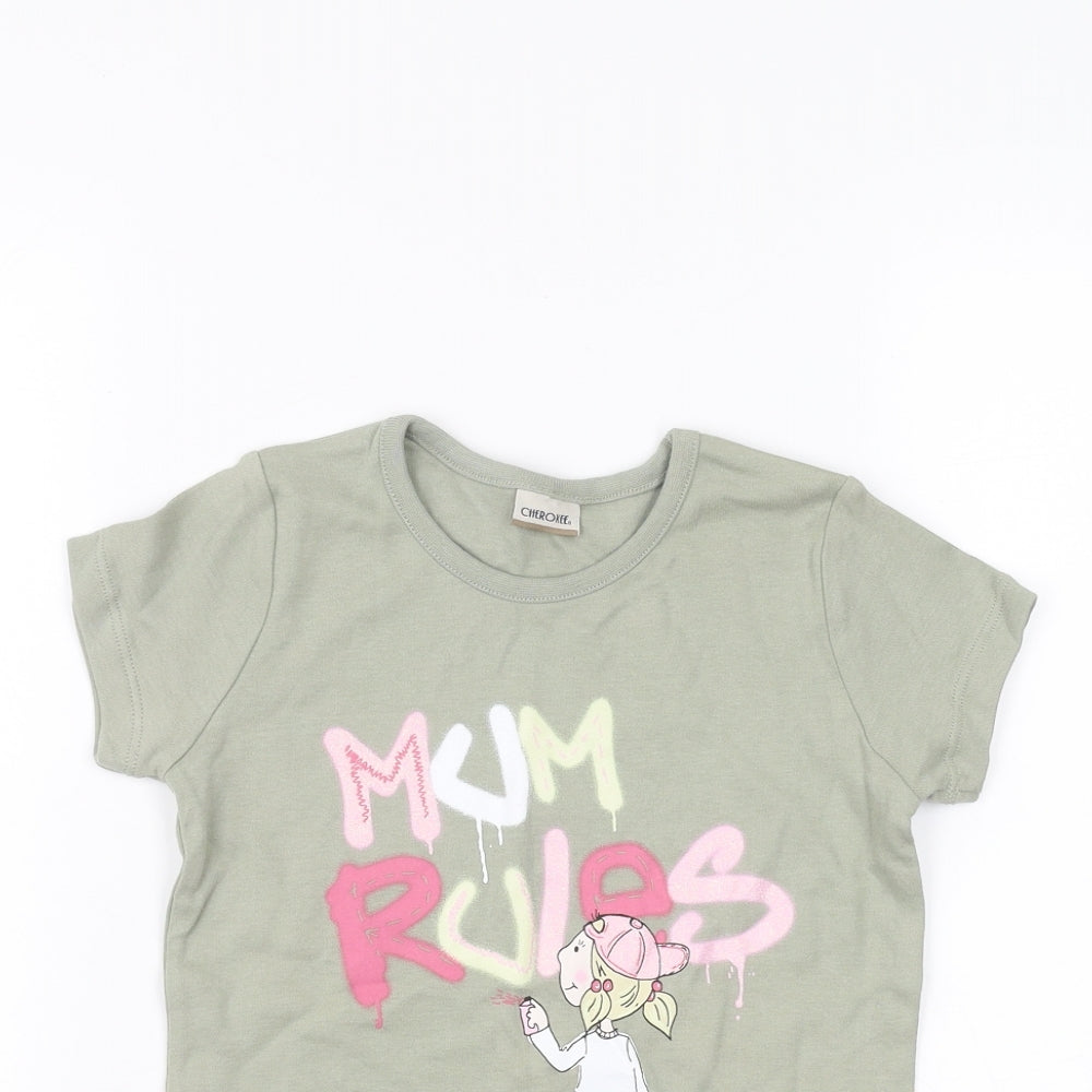 Cherokee Girls Green   Basic T-Shirt Size 4-5 Years