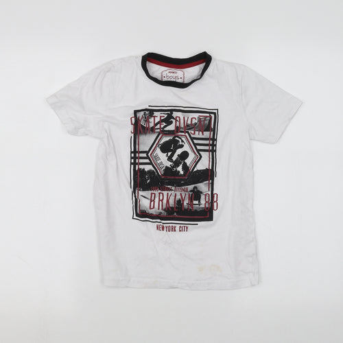 PEP&CO Boys White   Basic T-Shirt Size 9-10 Years