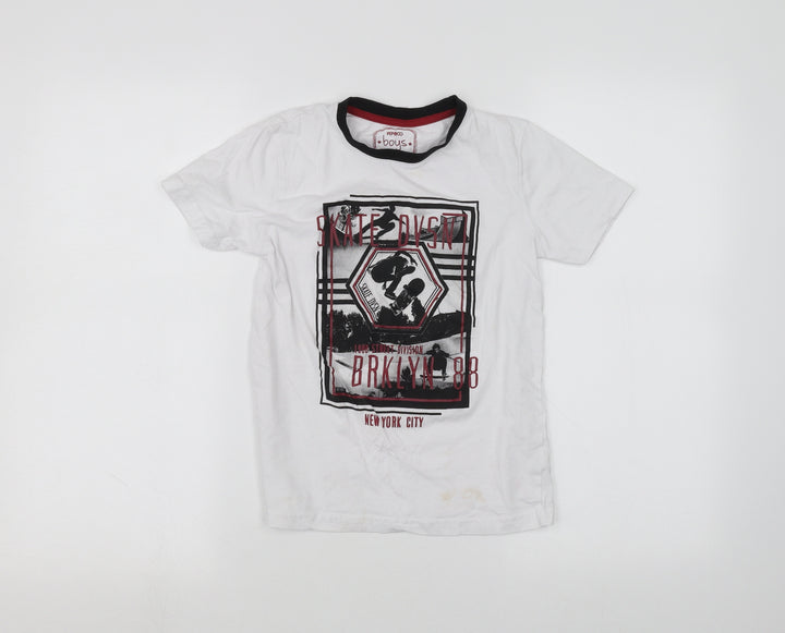 PEP&CO Boys White Basic T-Shirt Size 9-10 Years