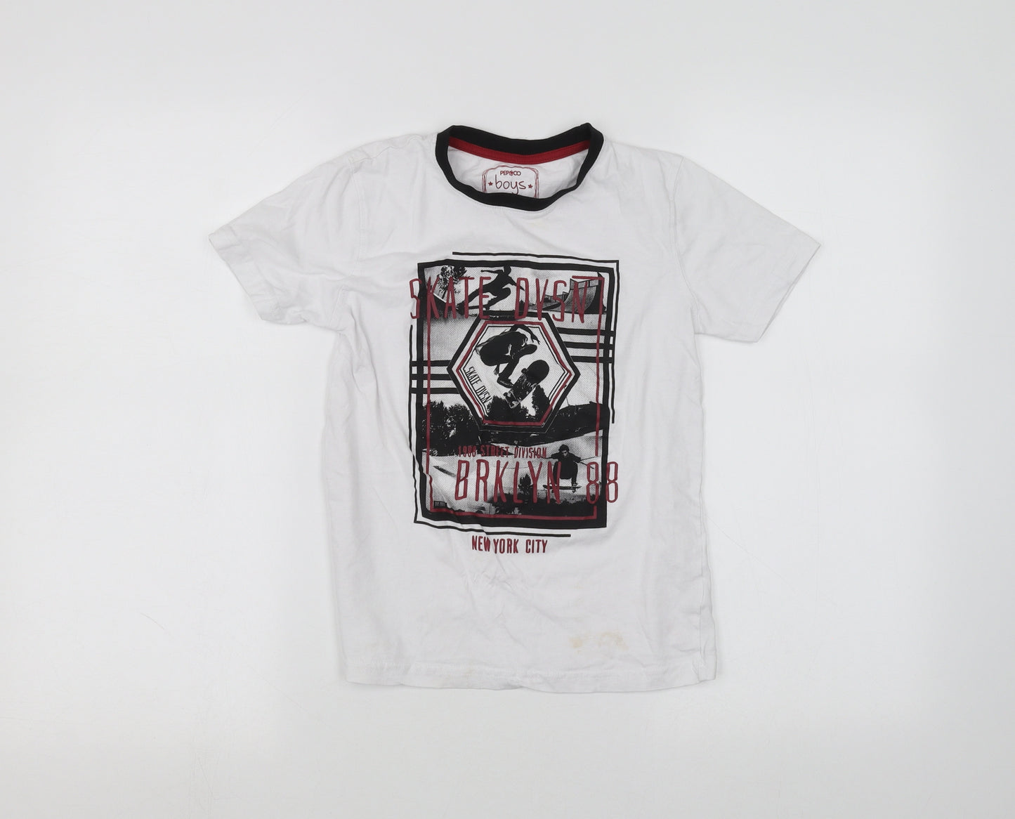 PEP&CO Boys White   Basic T-Shirt Size 9-10 Years