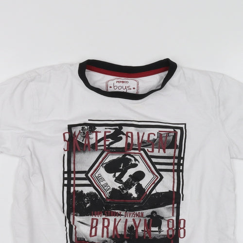 PEP&CO Boys White   Basic T-Shirt Size 9-10 Years