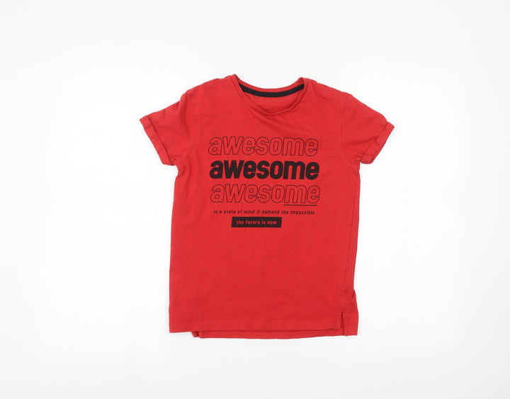 George Boys Red   Basic T-Shirt Size 9-10 Years