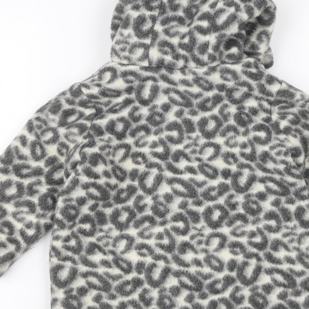 NEXT Girls White Animal Print  Parka Coat Size 2-3 Years