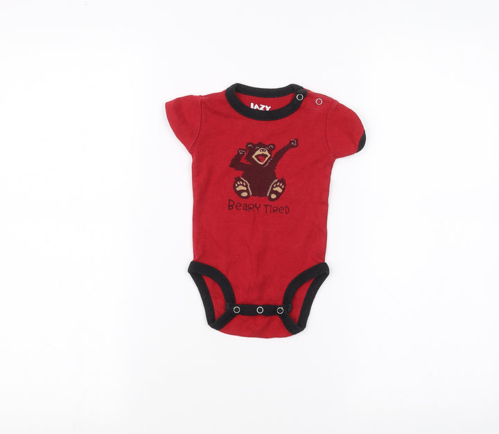 Lazy One Baby Red Babygrow One-Piece Size 6-9 Months