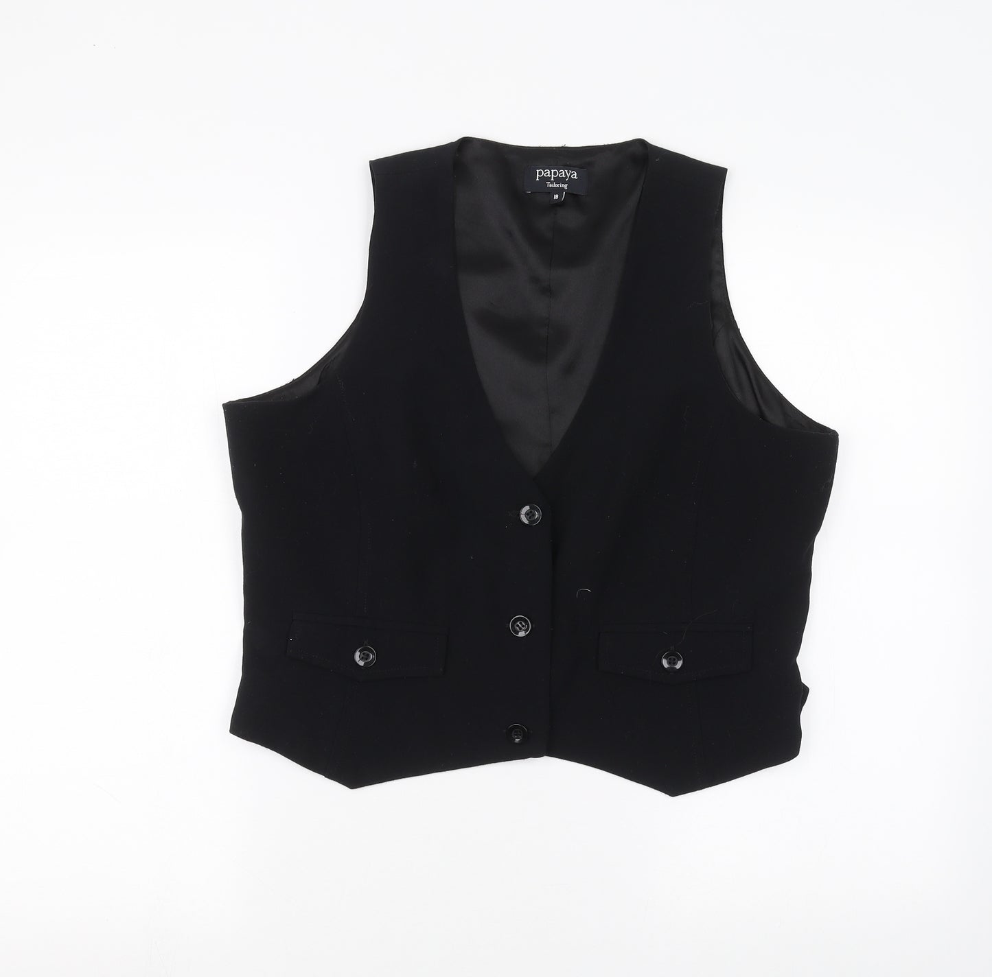 Papaya Womens Black   Jacket Waistcoat Size 18