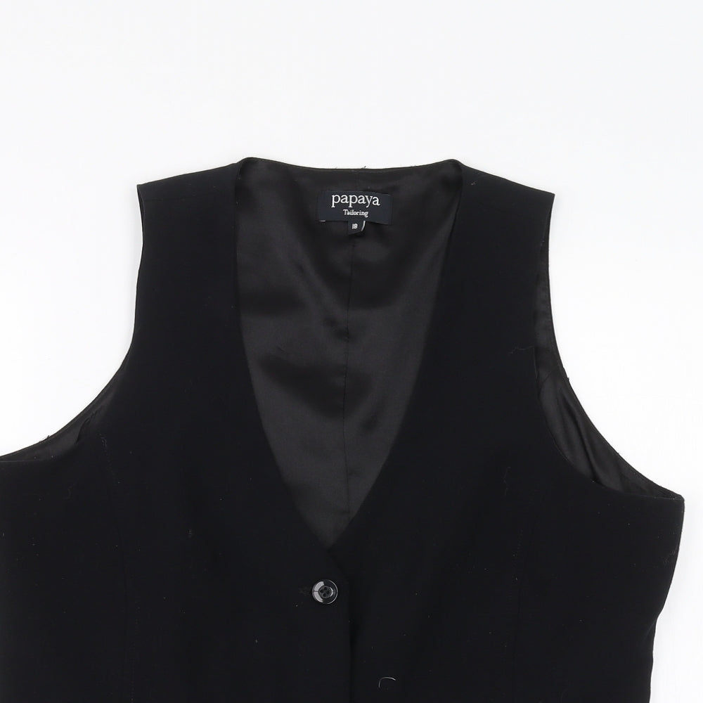 Papaya Womens Black   Jacket Waistcoat Size 18