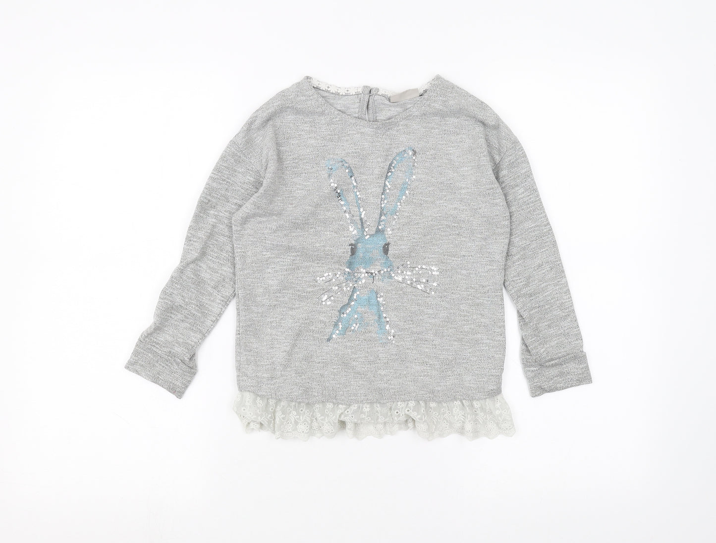 NEXT Girls Grey   Basic T-Shirt Size 6 Years