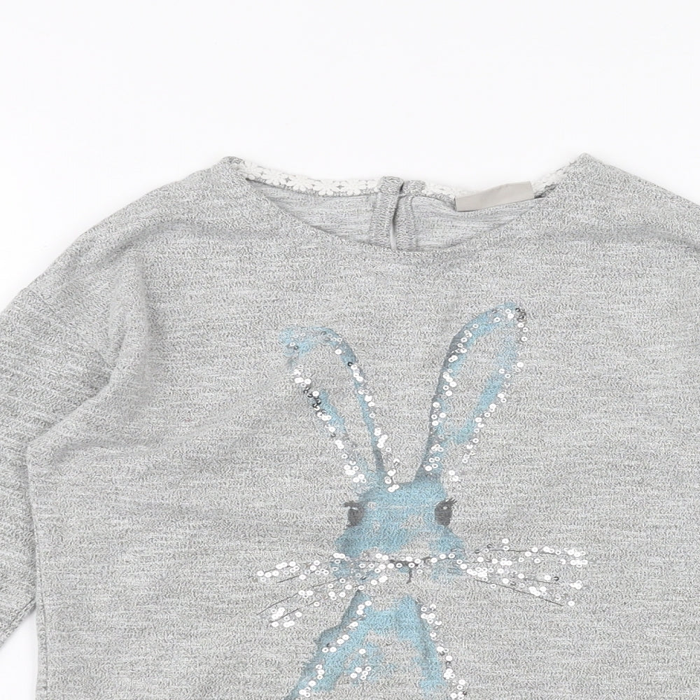 NEXT Girls Grey   Basic T-Shirt Size 6 Years