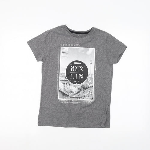 Primark Boys Grey   Basic T-Shirt Size 10-11 Years