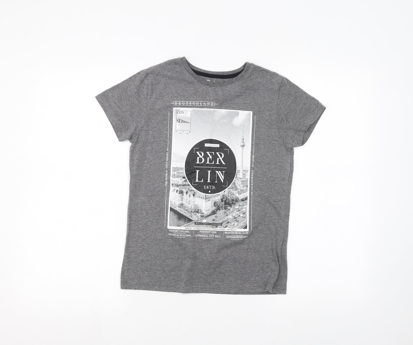Primark Boys Grey   Basic T-Shirt Size 10-11 Years