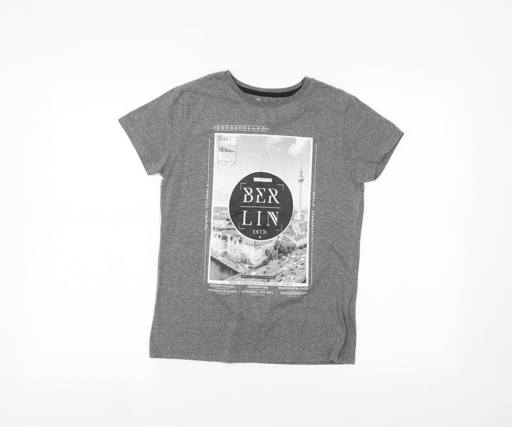 Primark Boys Grey   Basic T-Shirt Size 10-11 Years