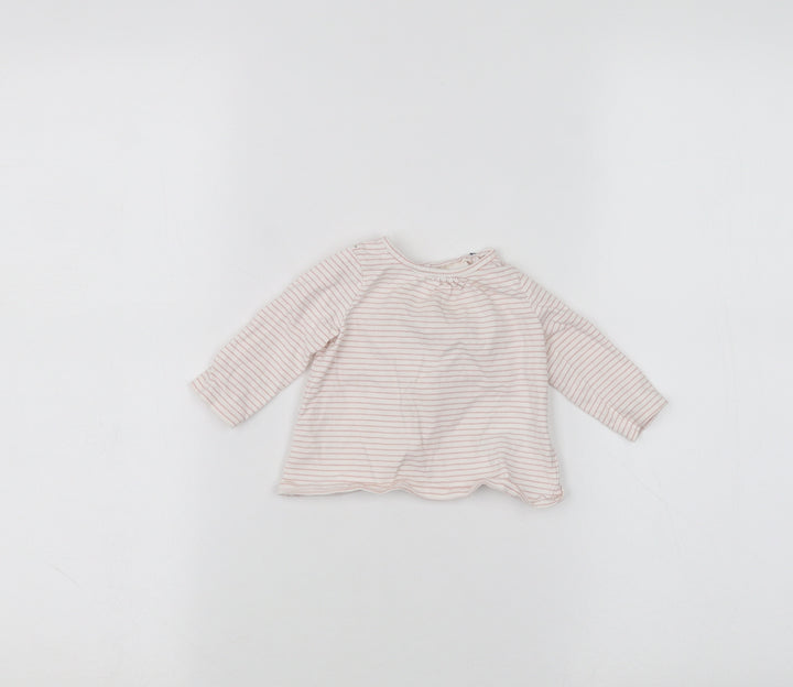 NEXT Baby White Striped Basic T-Shirt Size 0-3 Months