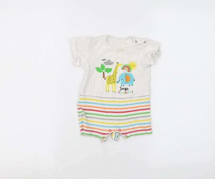 PEP&CO Baby White Striped  Babygrow One-Piece Size 6-9 Months