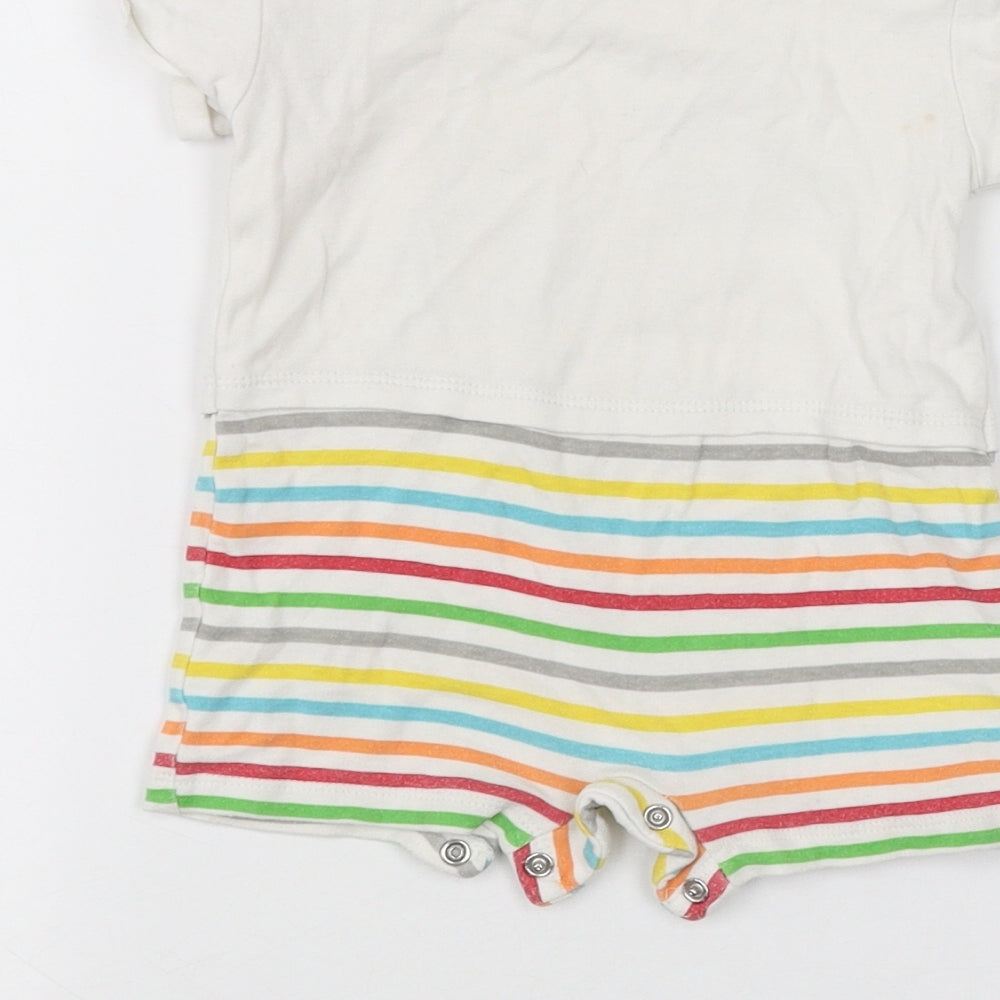 PEP&CO Baby White Striped  Babygrow One-Piece Size 6-9 Months