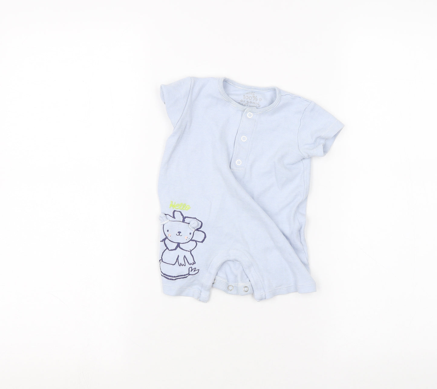 fred & flo Baby Blue Striped  Babygrow One-Piece Size 3-6 Months