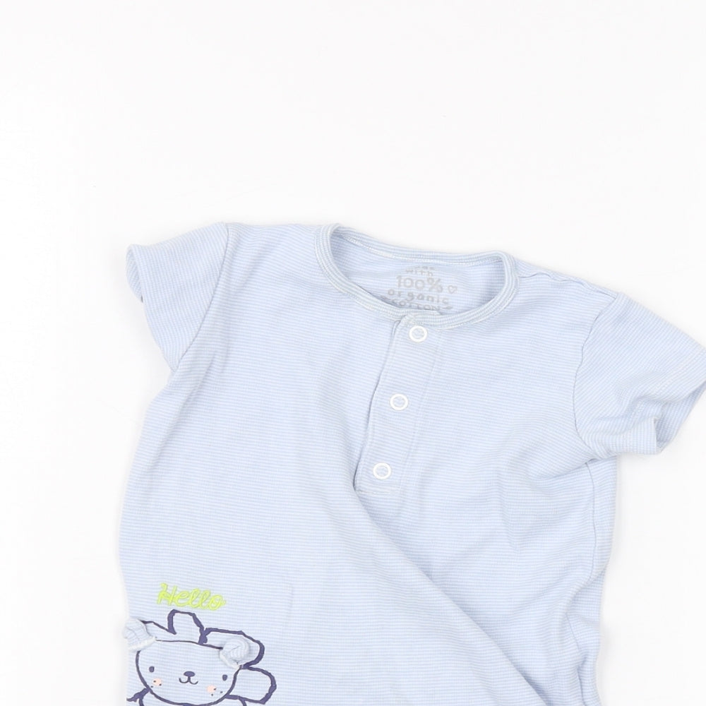 fred & flo Baby Blue Striped  Babygrow One-Piece Size 3-6 Months