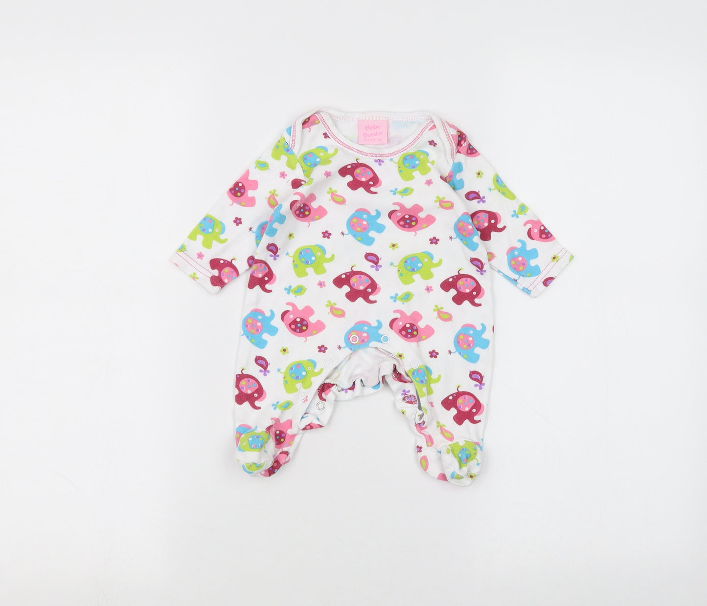 Bebe Bonito Baby White   Coverall One-Piece Size 0-3 Months