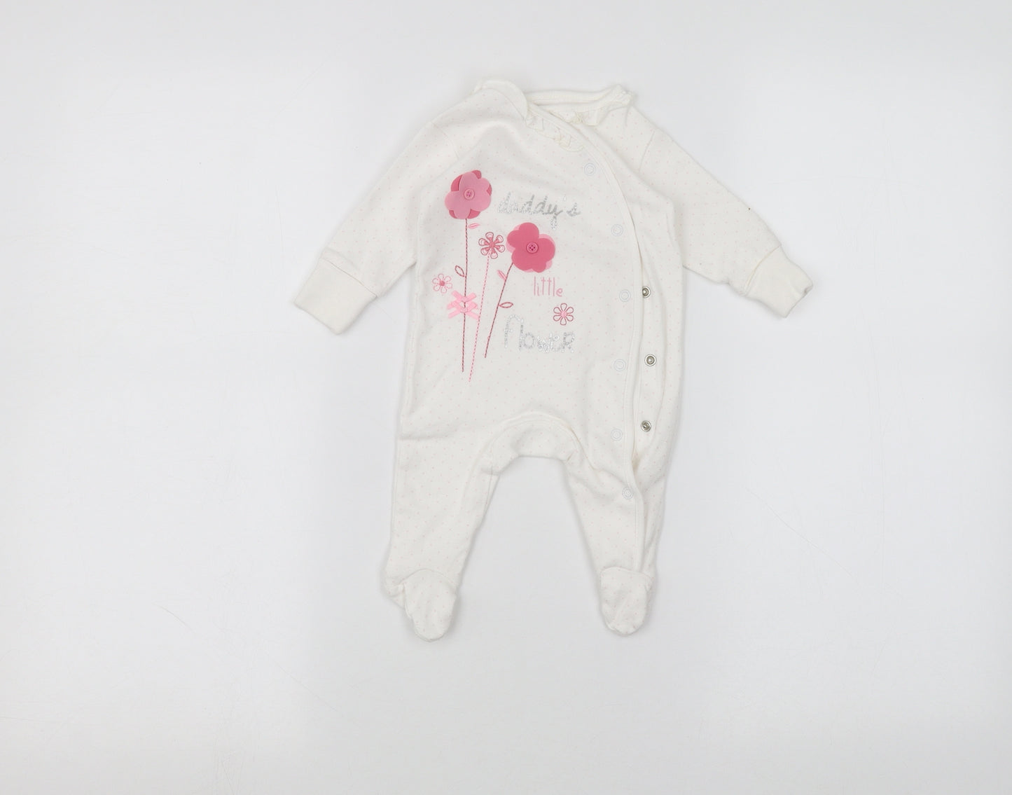 George Baby White   Coverall One-Piece Size 0-3 Months
