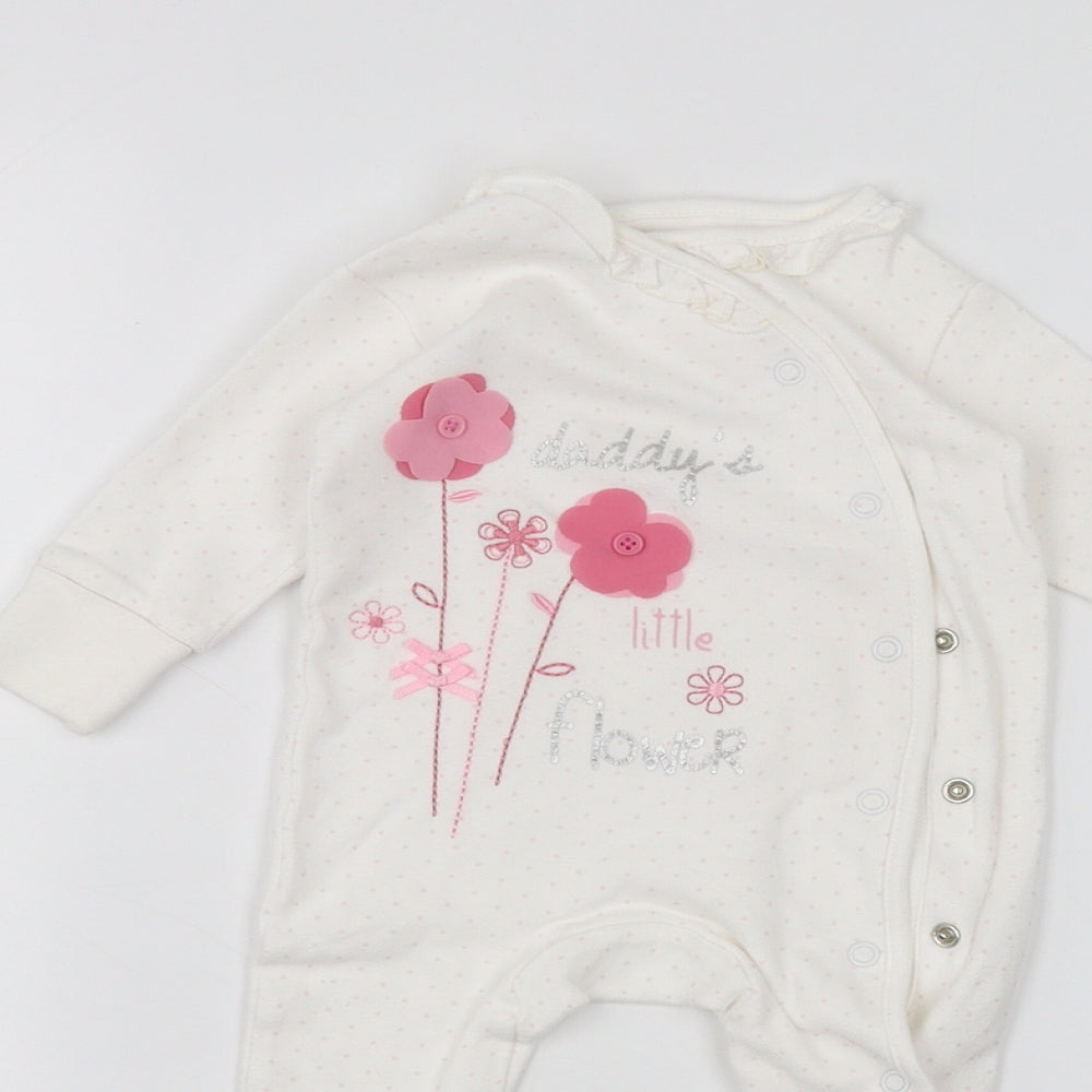 George Baby White   Coverall One-Piece Size 0-3 Months