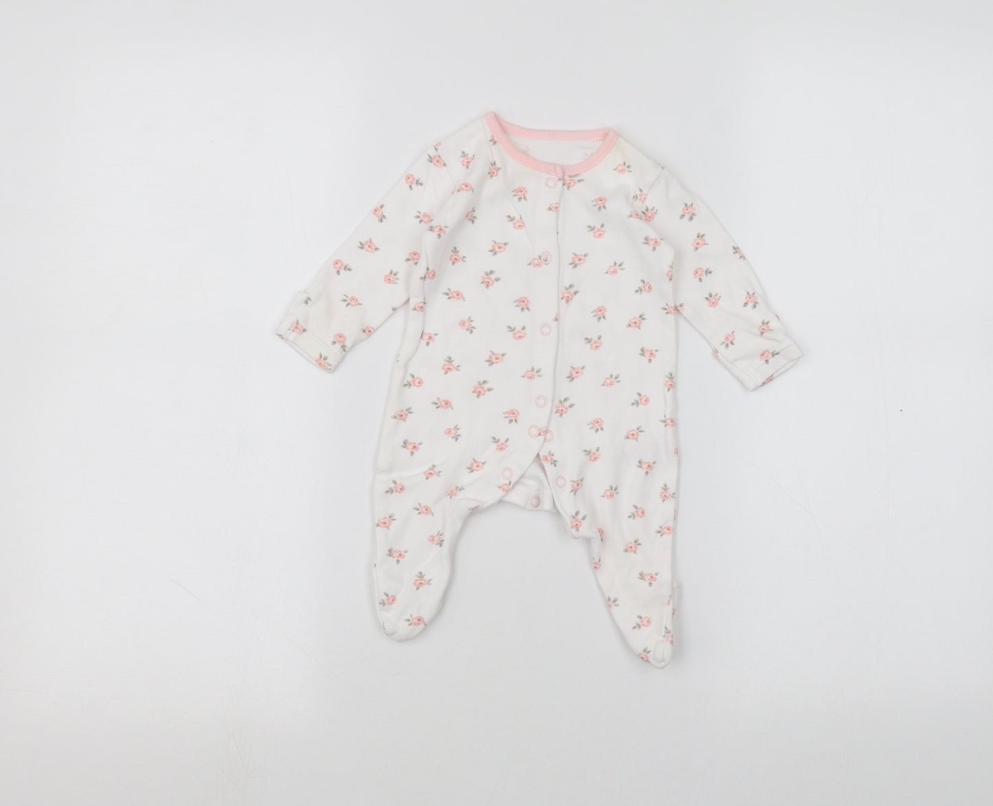 George Baby White   Coverall One-Piece Size 0-3 Months