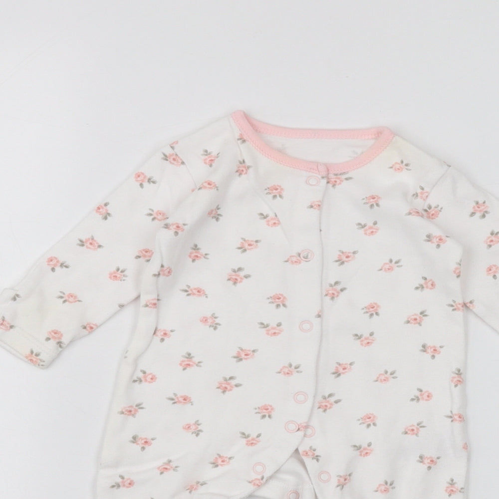 George Baby White   Coverall One-Piece Size 0-3 Months