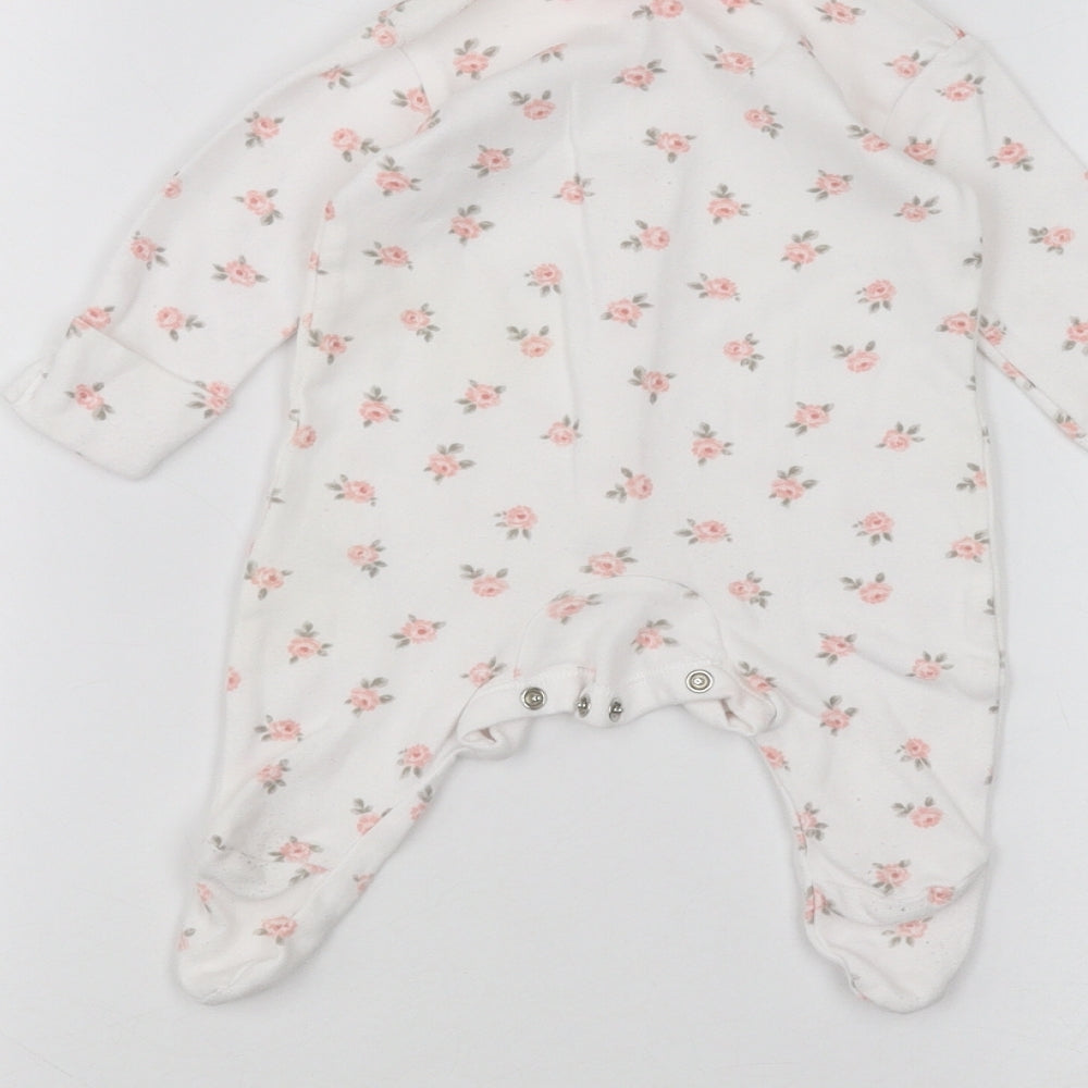 George Baby White   Coverall One-Piece Size 0-3 Months