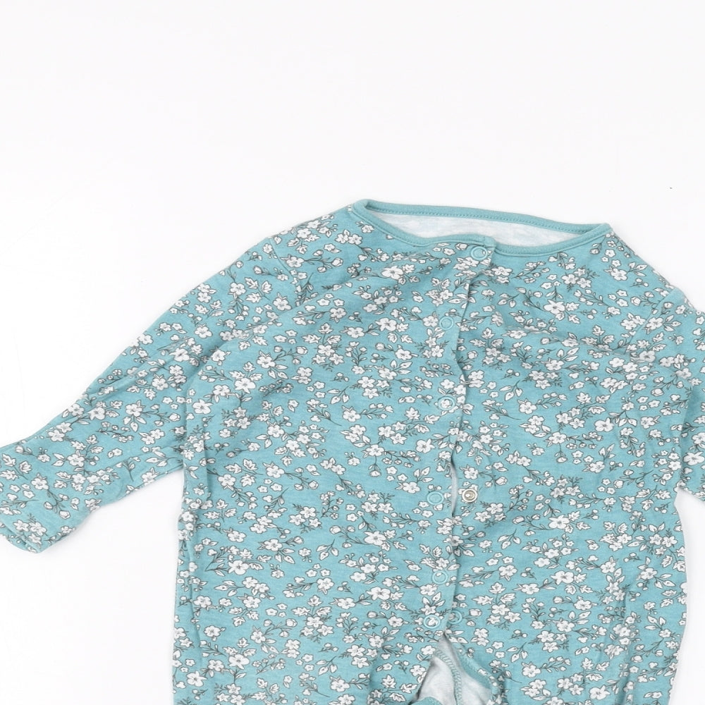 TU Baby Blue Floral  Coverall One-Piece Size 3-6 Months