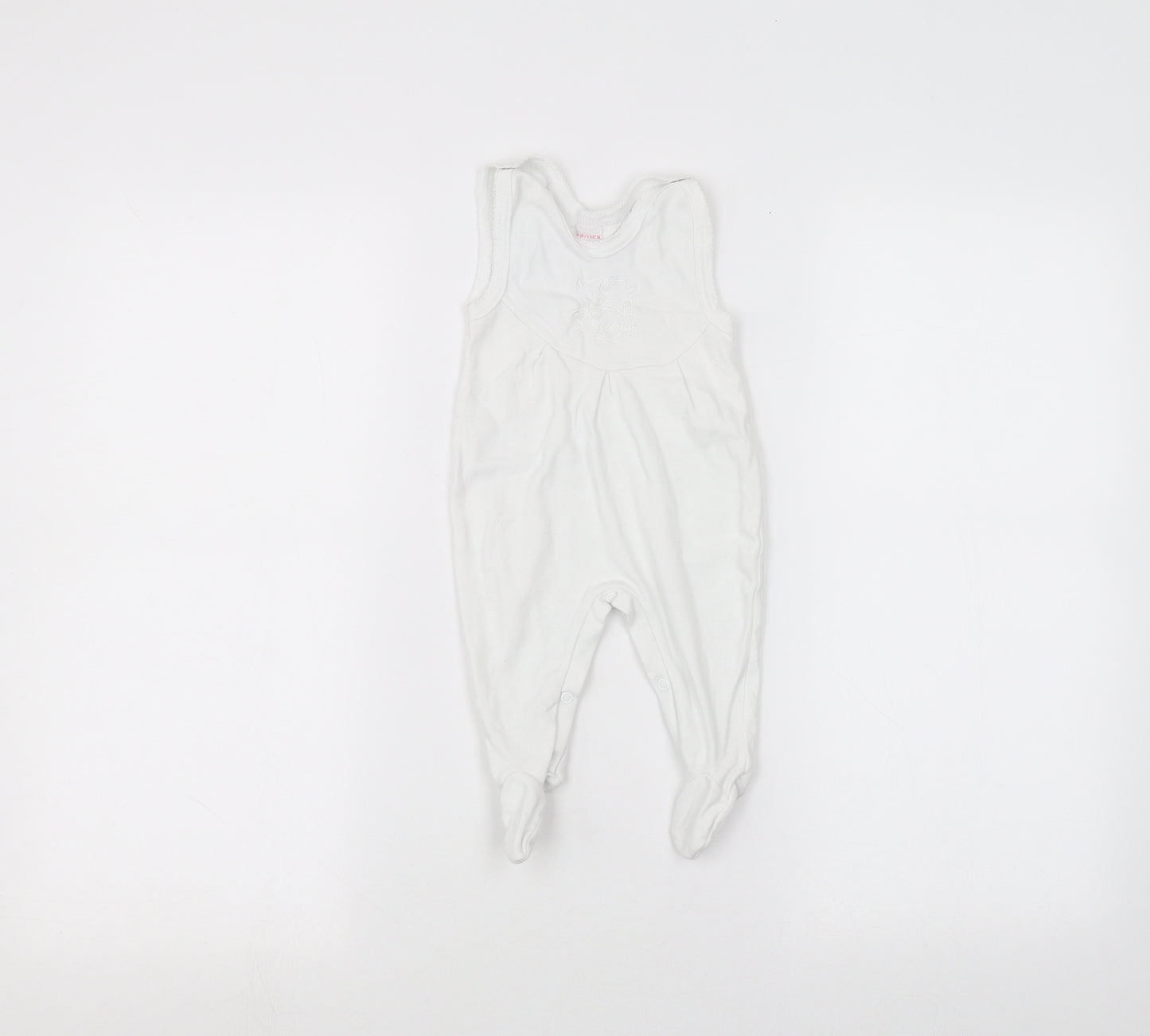 Gamex Baby White   Coverall One-Piece Size 6-9 Months