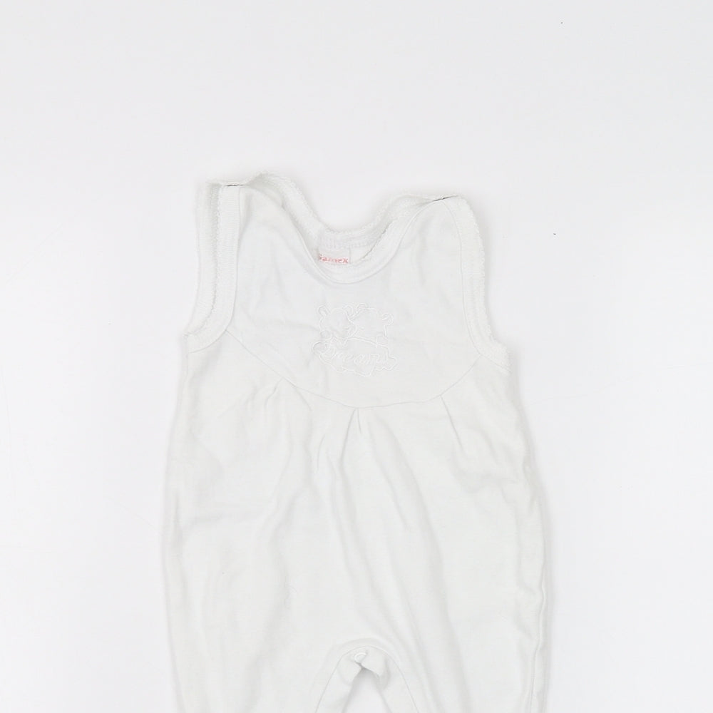 Gamex Baby White   Coverall One-Piece Size 6-9 Months