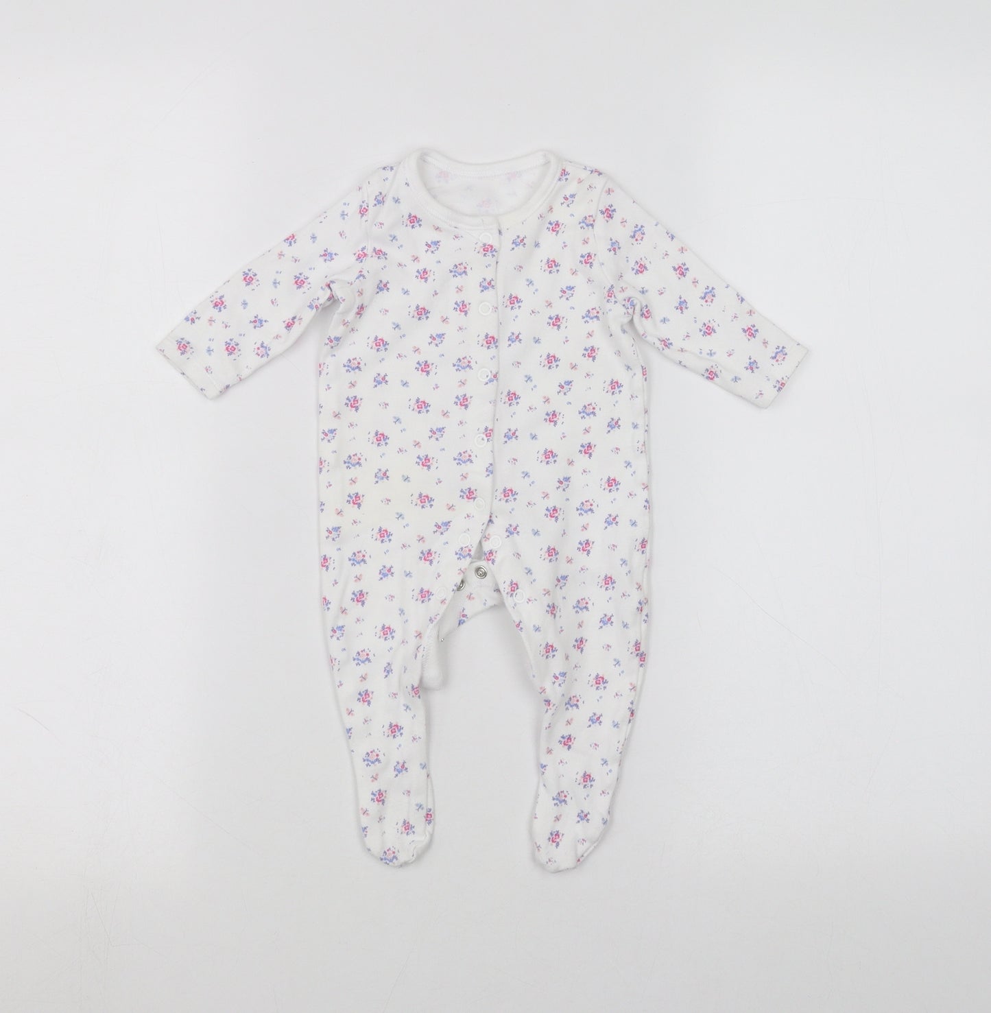 George Baby White   Coverall One-Piece Size 0-3 Months