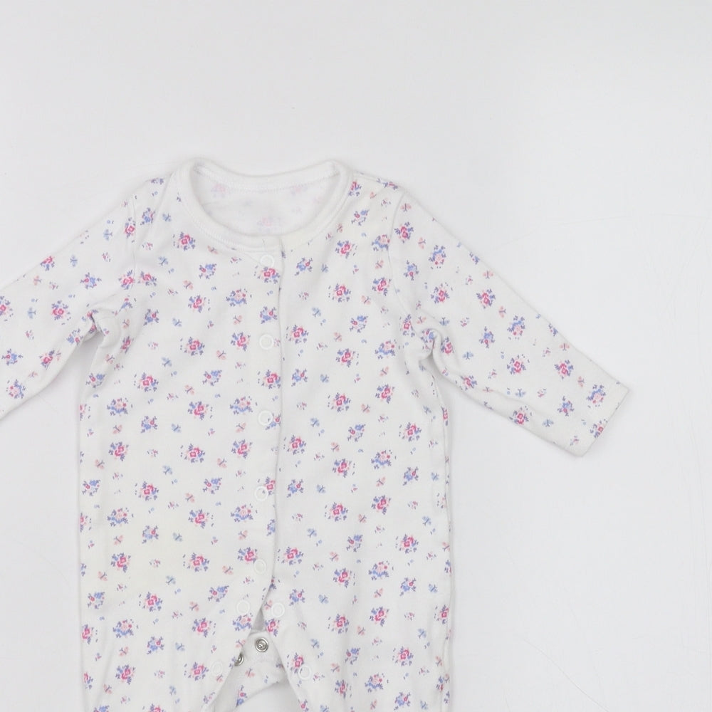 George Baby White   Coverall One-Piece Size 0-3 Months