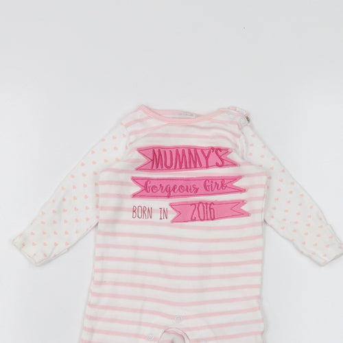 F&F Baby White Striped  Coverall One-Piece Size 0-3 Months