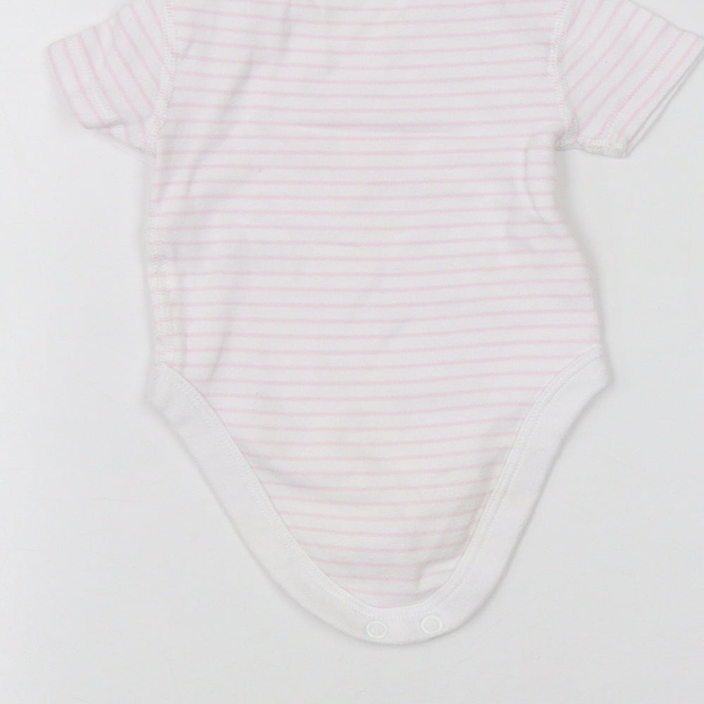 BHS Baby White Striped  Babygrow One-Piece Size 0-3 Months