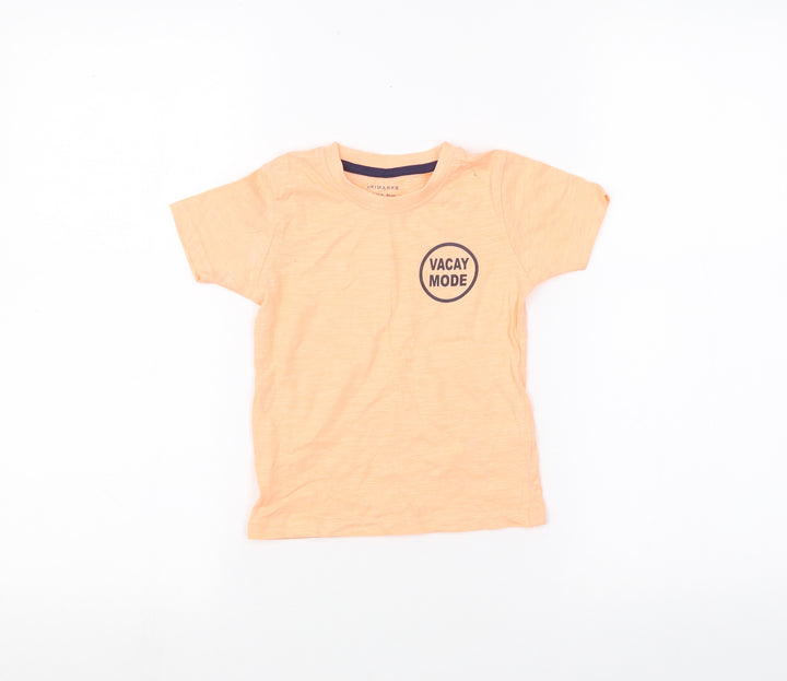 Primark Baby Orange   Basic T-Shirt Size 12-18 Months