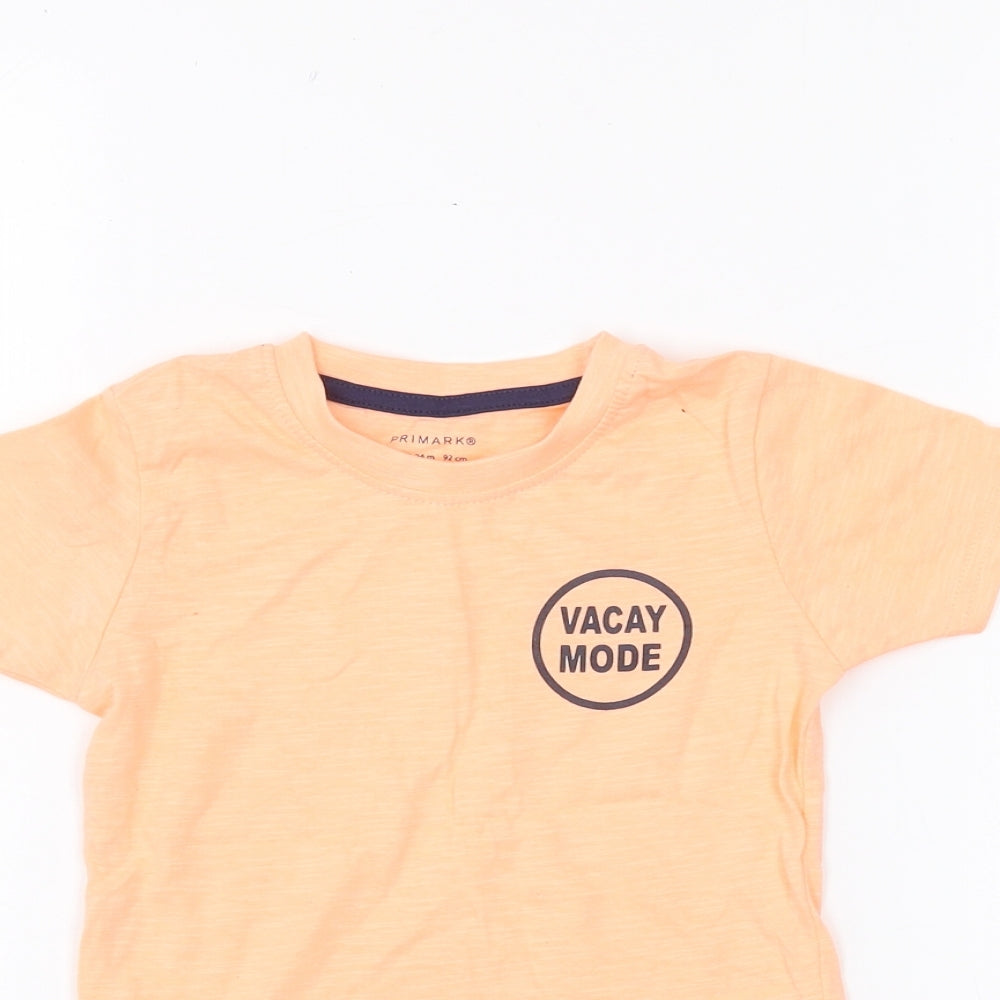 Primark Baby Orange   Basic T-Shirt Size 12-18 Months