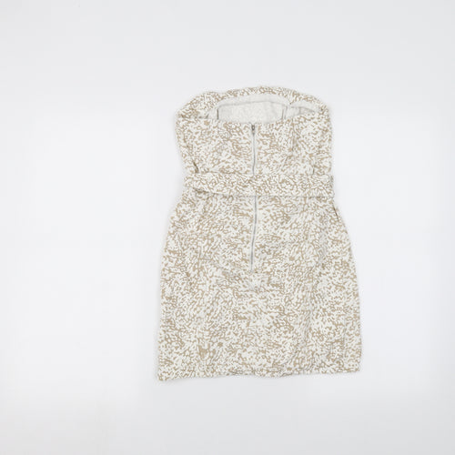 PRETTYLITTLETHING Womens White   A-Line  Size 8  - Belted