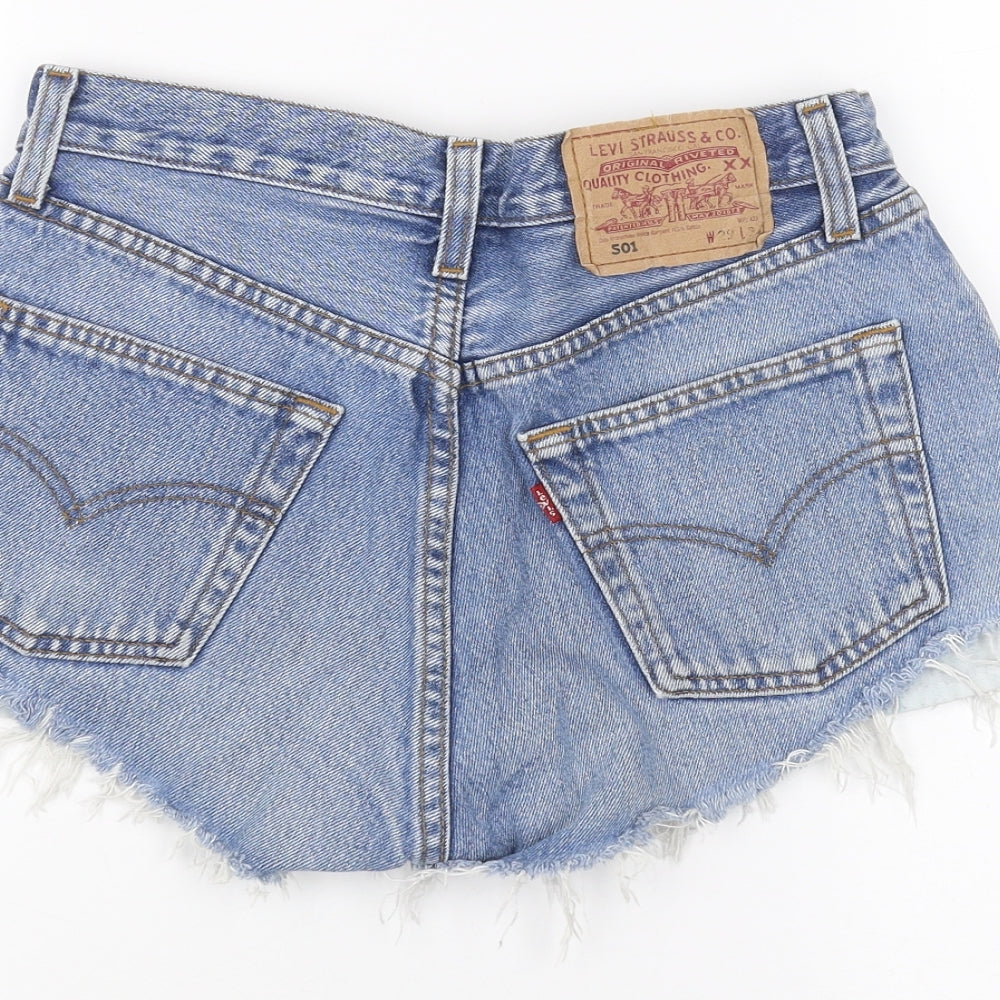 Levi's Womens Blue  Denim Cut-Off Shorts Size 29 in