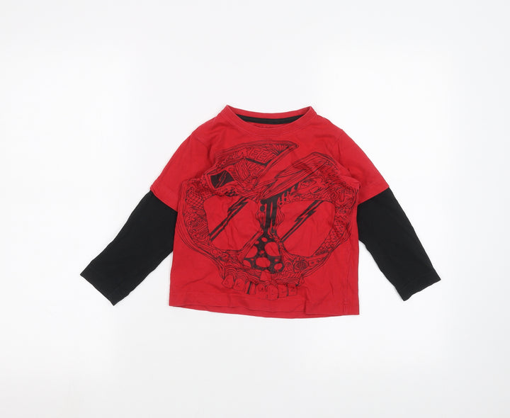 Preworn Boys Red Basic T-Shirt Size 3 Years