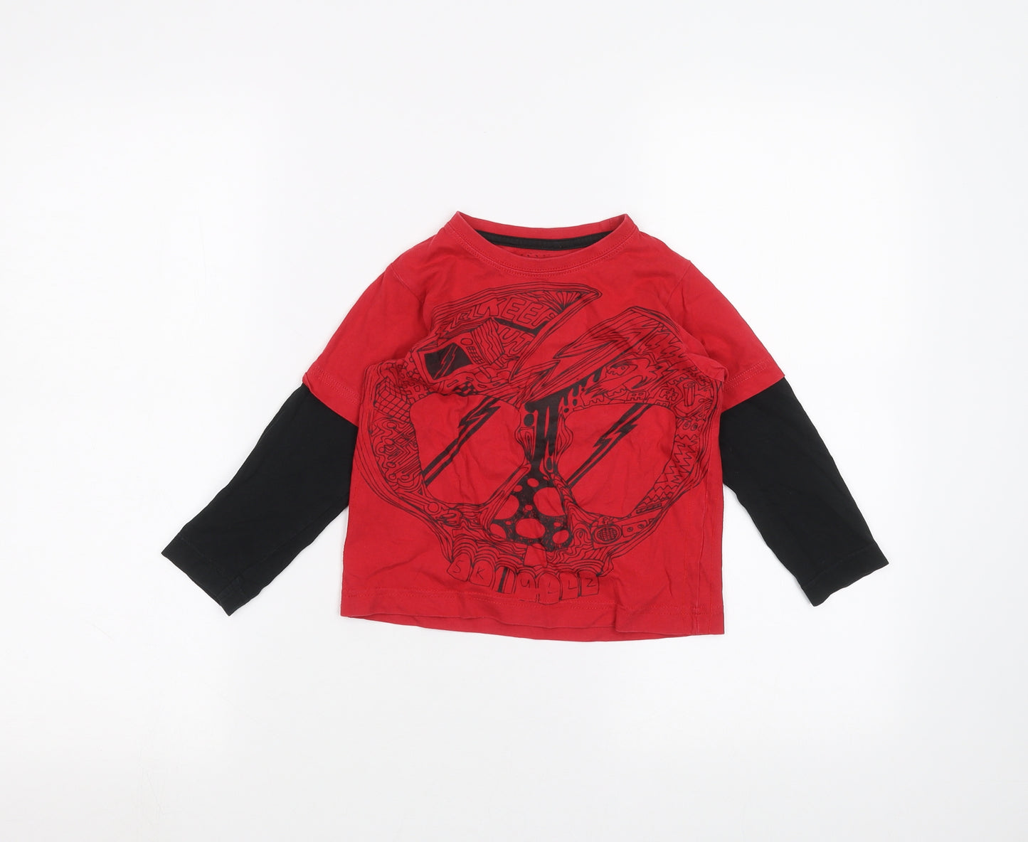 Preworn Boys Red   Basic T-Shirt Size 3 Years