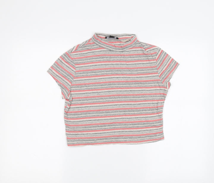 Atmosphere Womens Grey Striped  Basic T-Shirt Size 14
