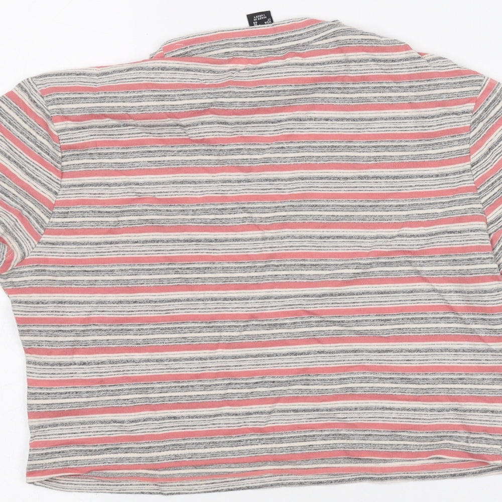 Atmosphere Womens Grey Striped  Basic T-Shirt Size 14