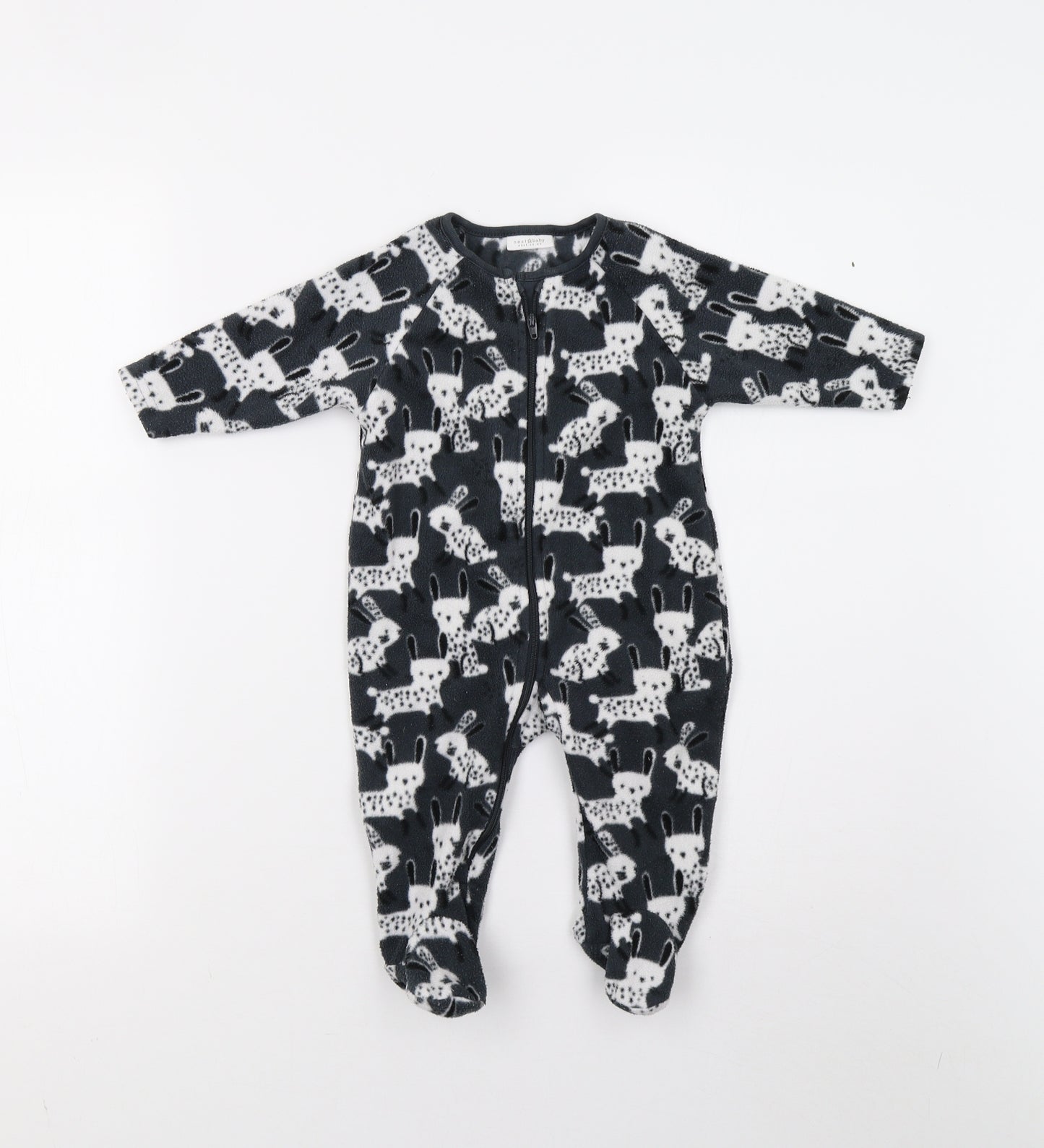 NEXT Baby Grey  Fleece Babygrow One-Piece Size 3-6 Months