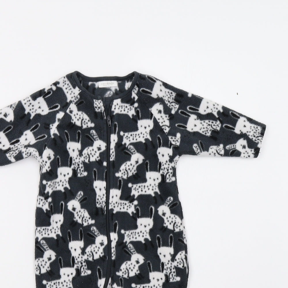 NEXT Baby Grey  Fleece Babygrow One-Piece Size 3-6 Months