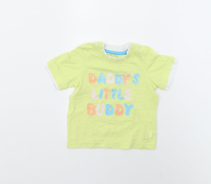 Mothercare Baby Yellow Basic T-Shirt Size 9-12 Months