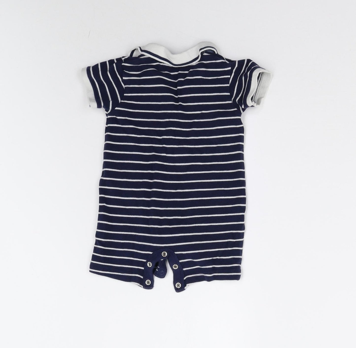 Nutmeg Baby Blue Striped  Romper One-Piece Size 6-9 Months