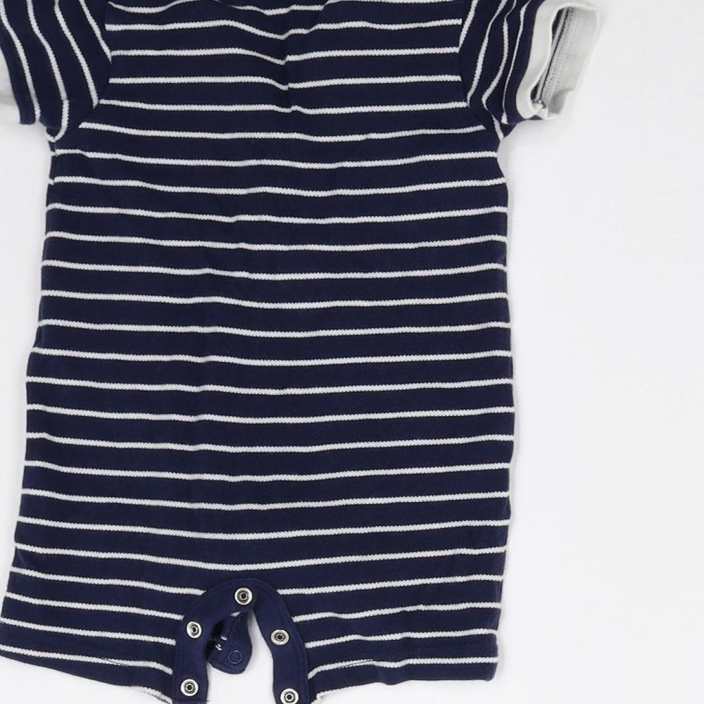 Nutmeg Baby Blue Striped  Romper One-Piece Size 6-9 Months
