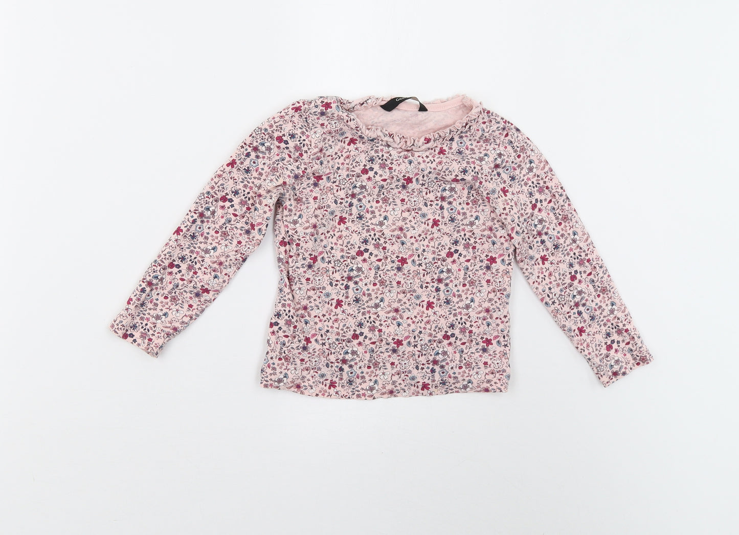 George Girls Pink Floral  Basic T-Shirt Size 2-3 Years