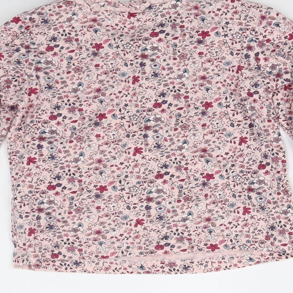 George Girls Pink Floral  Basic T-Shirt Size 2-3 Years