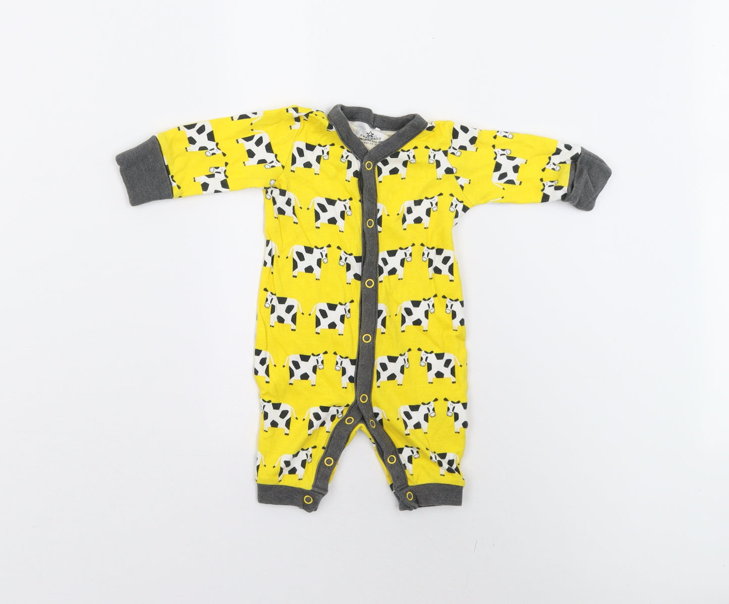 NEXT Baby Yellow   Babygrow One-Piece Size 0-3 Months  - Cows