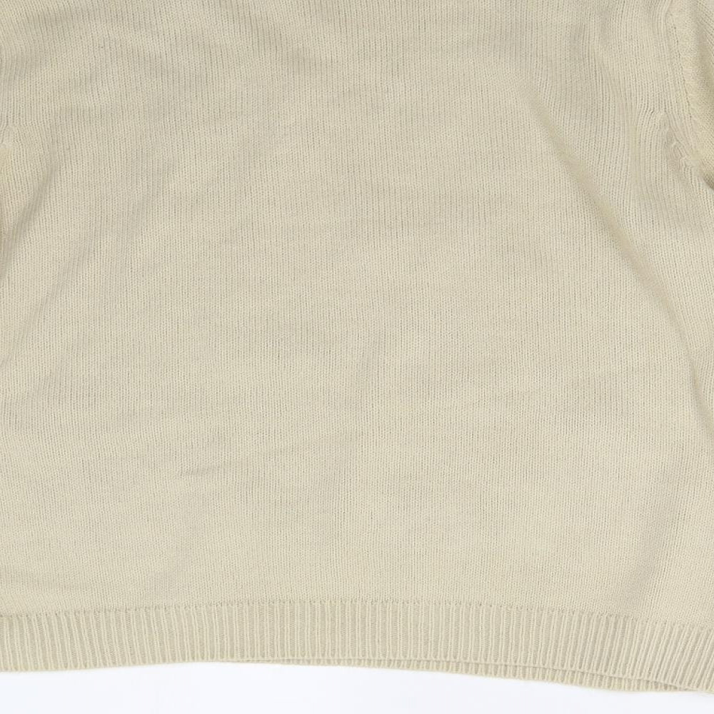 Berkertex Womens Beige Floral Knit Pullover Jumper Size 14